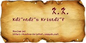 Köntös Kristóf névjegykártya